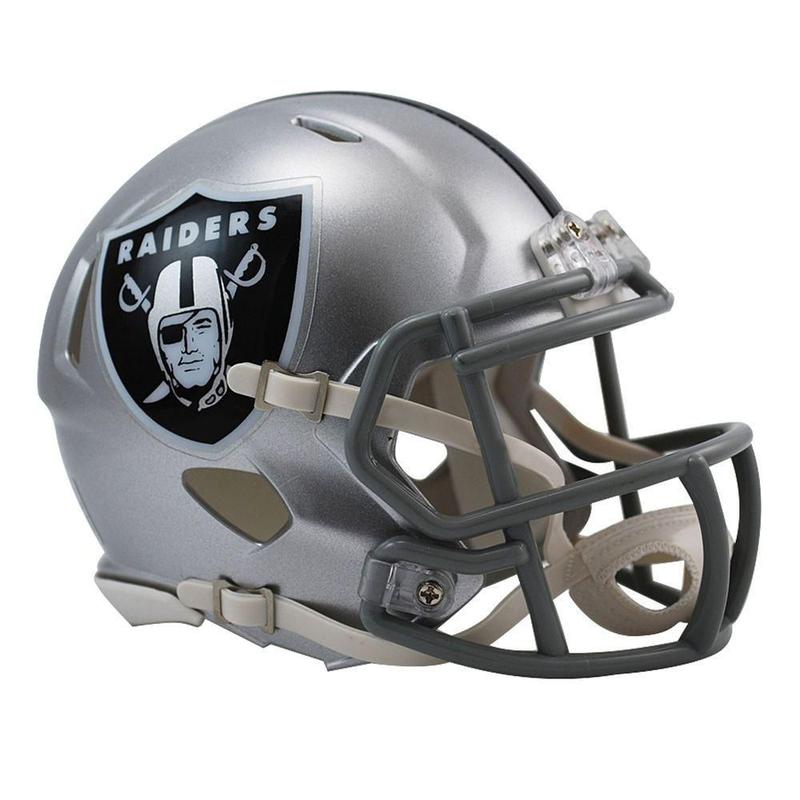 Raiders Riddell ヘルメット シルバー Capacete Riddell Oakland Raiders Miniatura Revolution Speed - NFL